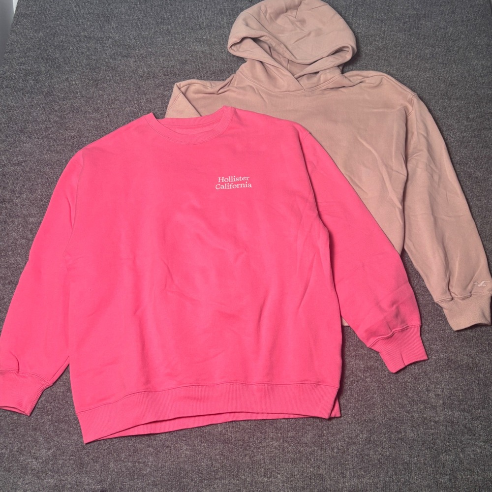 Hollister Sweatshirt Hoodie Bundle Womens Small Pink Crewneck Mauve Pullover